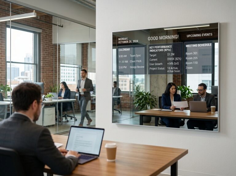 office smart mirror dashboard